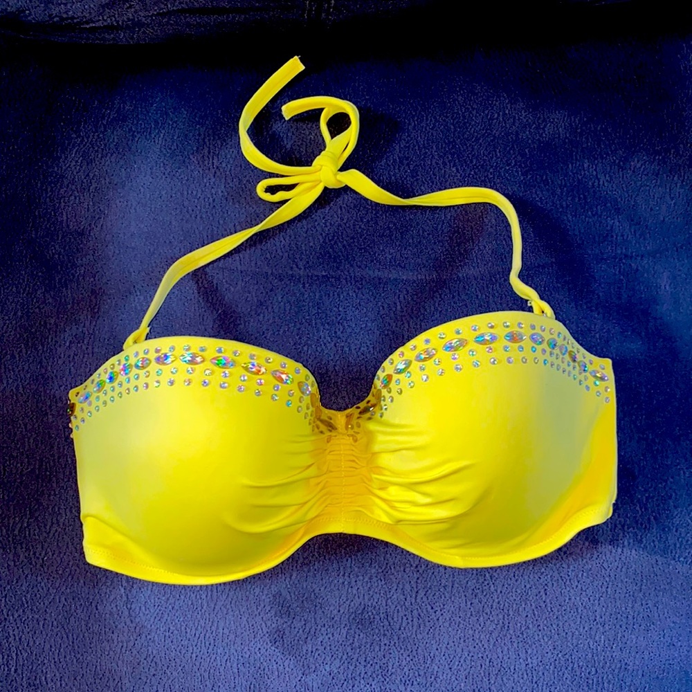 Victorias Secret Bejeweled Yellow Bikini Top 36DD